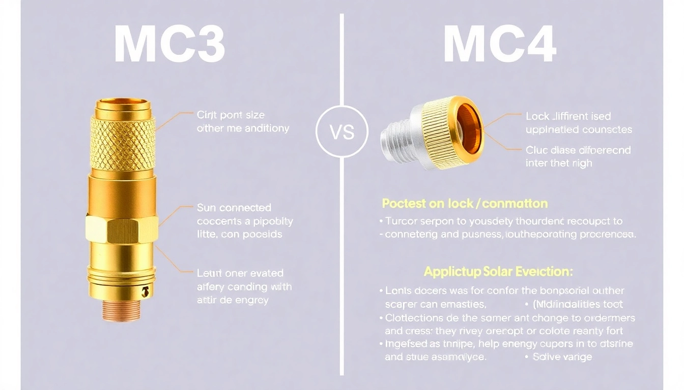 Compare key features of MC3 vs MC4 connectors with clear visuals for better understanding.